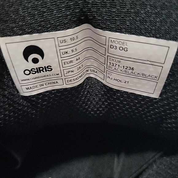 Osiris D3 Og Color Black 1371-1236 Sneaker Boxed - Picture 9 of 9